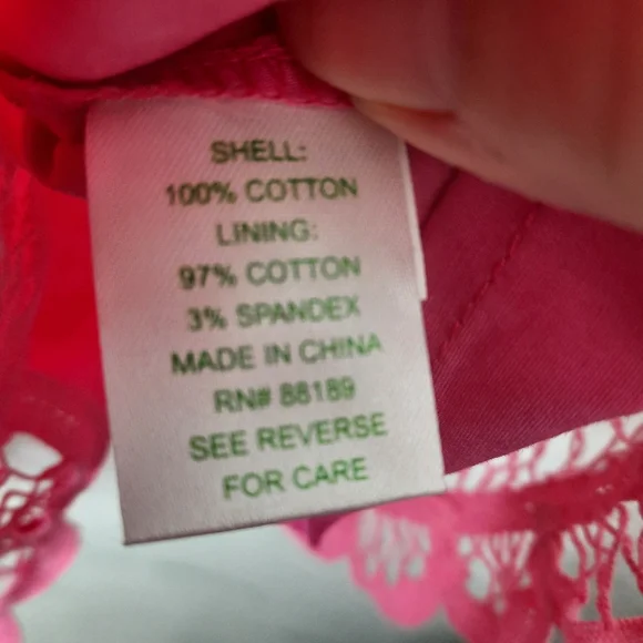 LILLY PULITZER Lace Cotton Dress MarieKate Scalloped Battenberg Pink NEW S - Picture 8 of 10